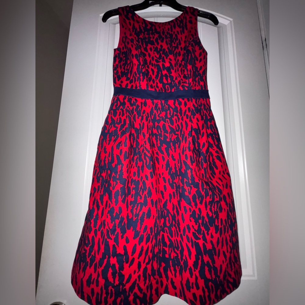 Red and navy leopard print dress. Size 0 #leopardprint #dresses